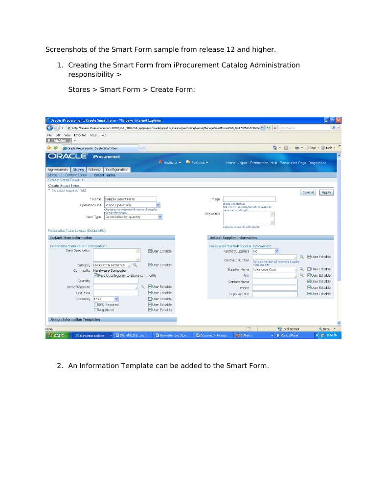 Smart Form Creation Guide for iProcurement | PDF | Business