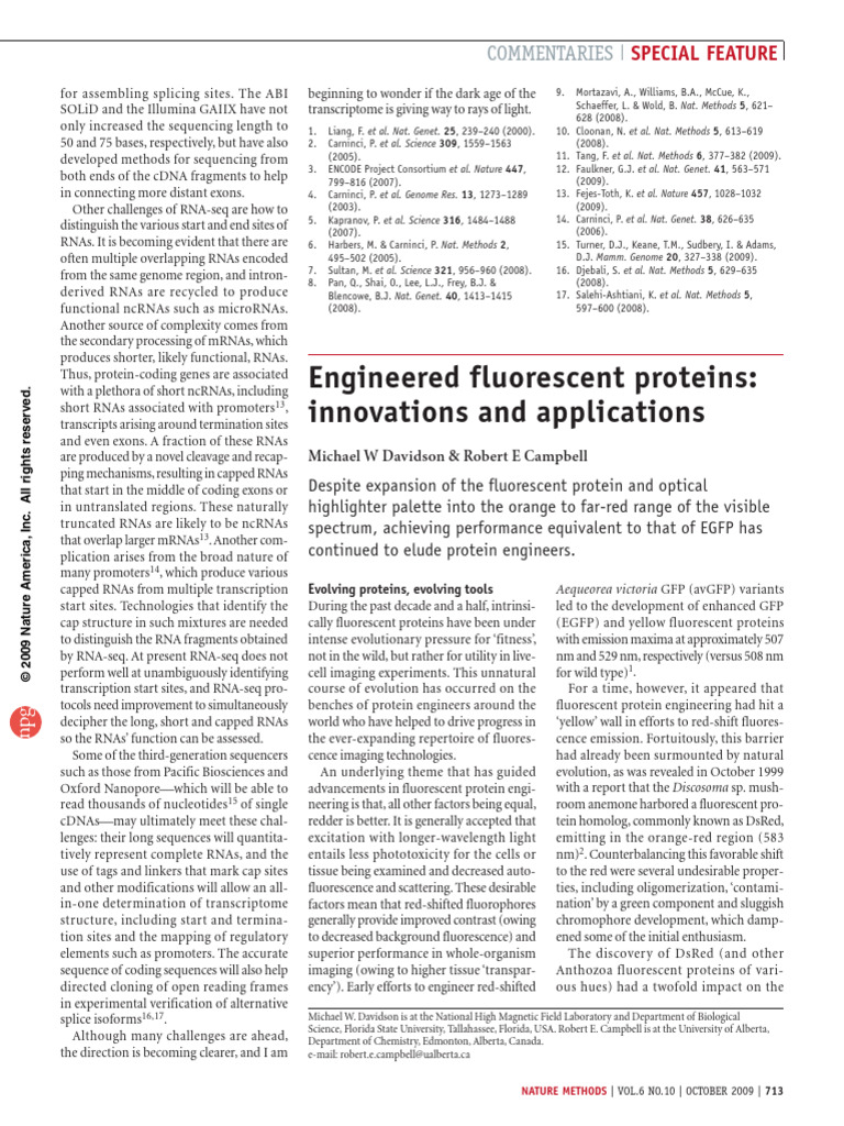 Advances in RNA-Seq and Fluorescent Proteins | PDF | Green Fluorescent ...