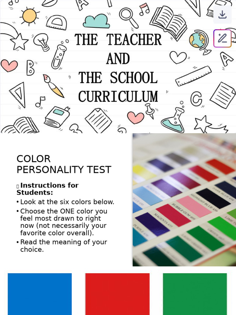 Color Personality Test Guide | PDF