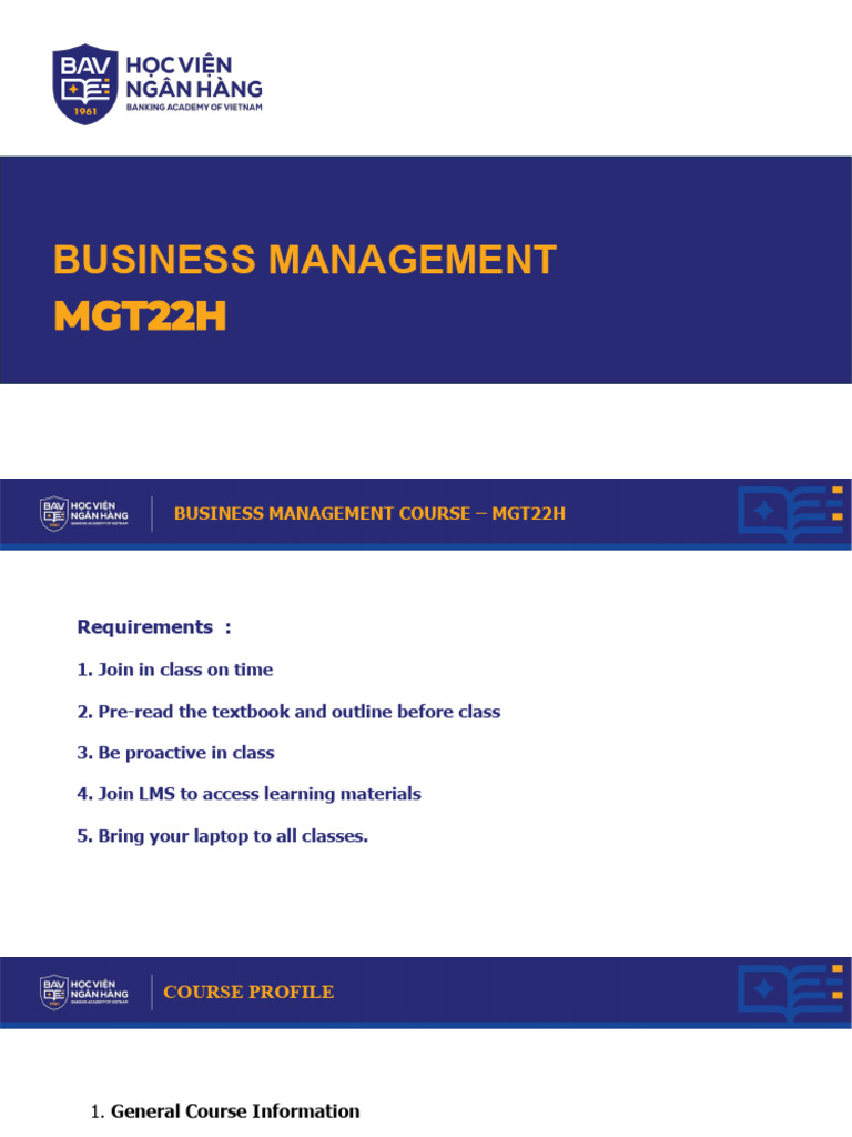 Business Management Course Overview | PDF | Strategic Management ...