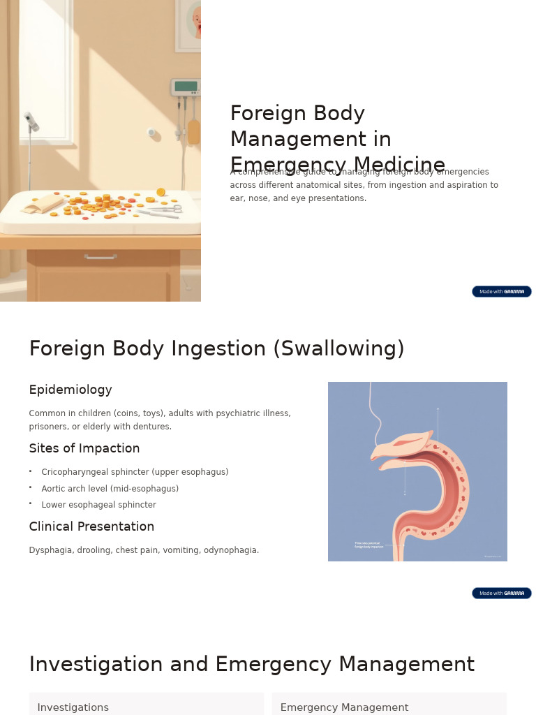 Foreign Body Management in Emergency Medicine | PDF | Esophagus ...