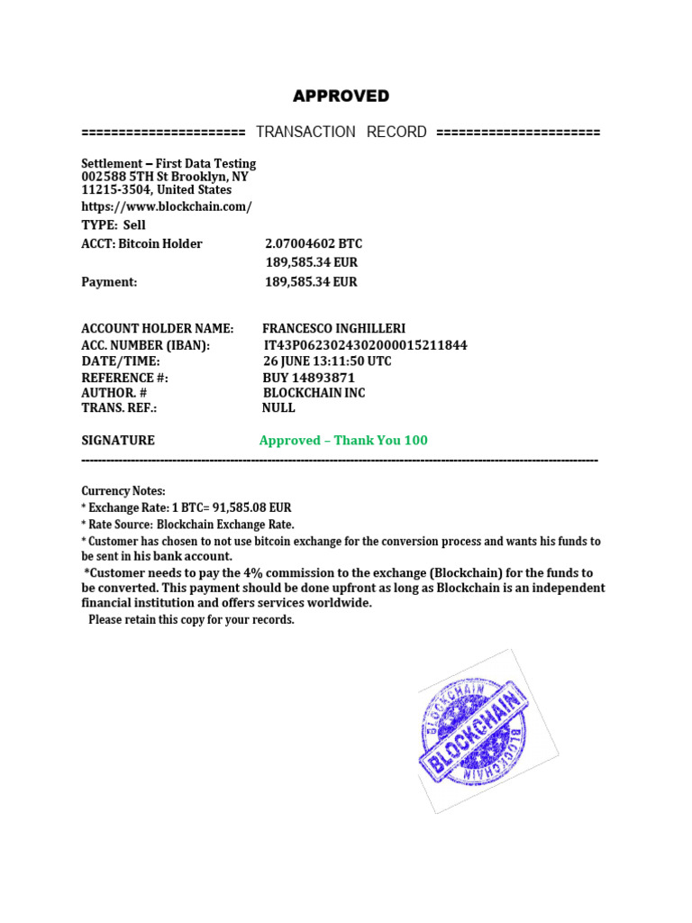 Francesco Inghilleri Conversion Bill | PDF