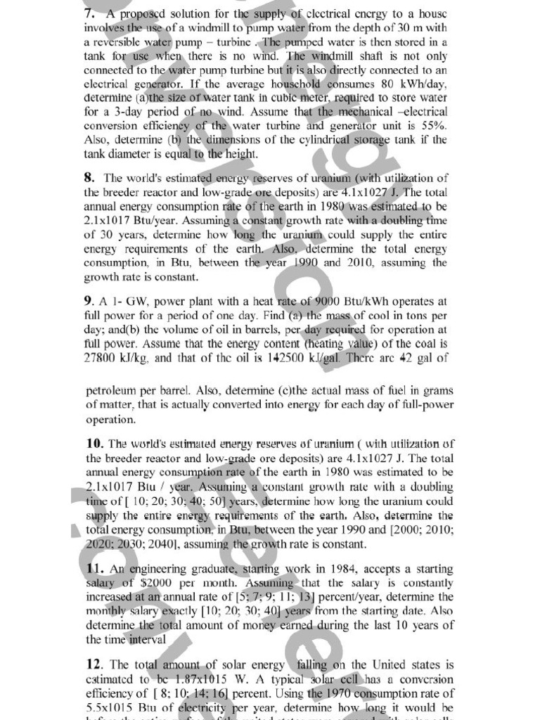 Sheet 2 - Energy Conversion | PDF