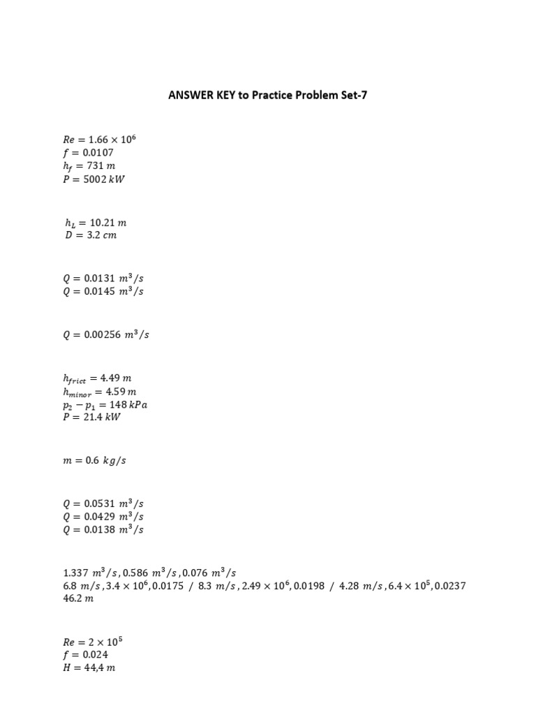 Practice Problem Set-7 Answer Key | PDF
