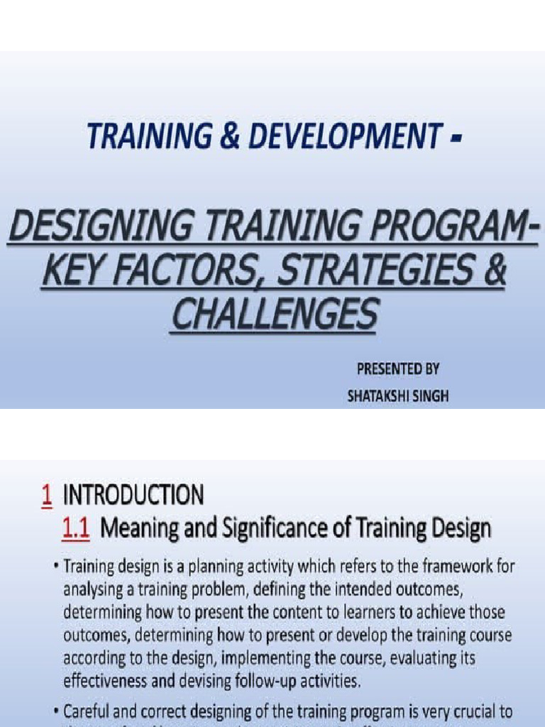 Designing Training Programme Pdf