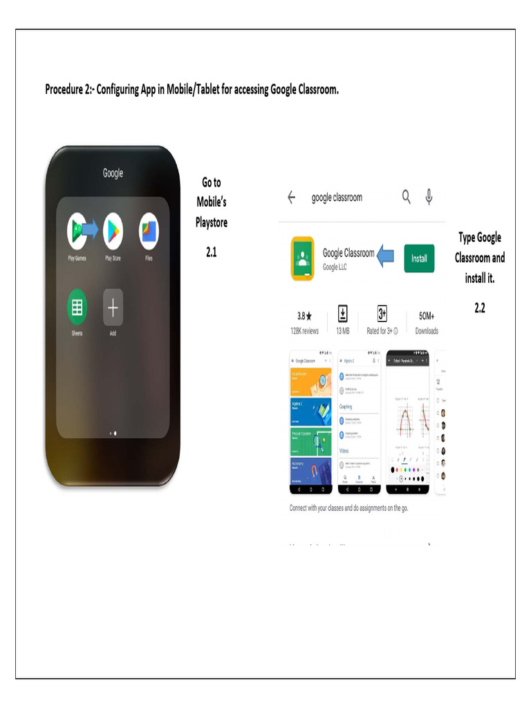 Setting Up Google Classroom App | PDF | Mobile App | Google Play