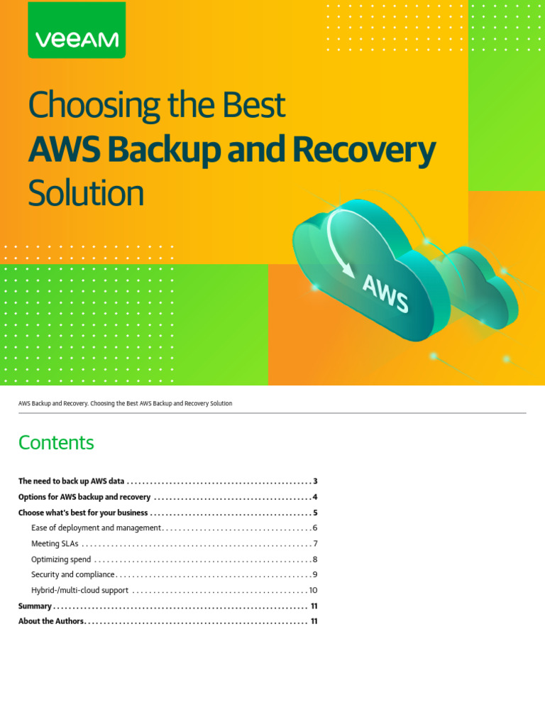 Aws Backup Recovery Solution | PDF | Backup | Cloud Computing