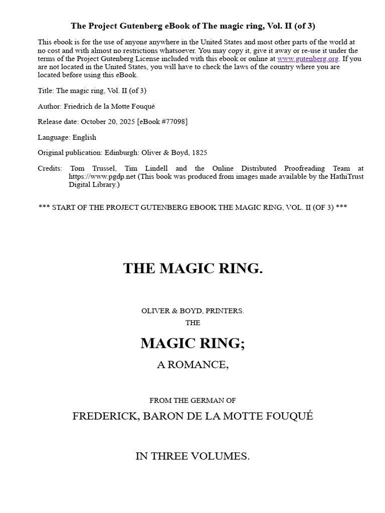 The Magic Ring, Vol. II - Project Gutenberg | PDF | Knight