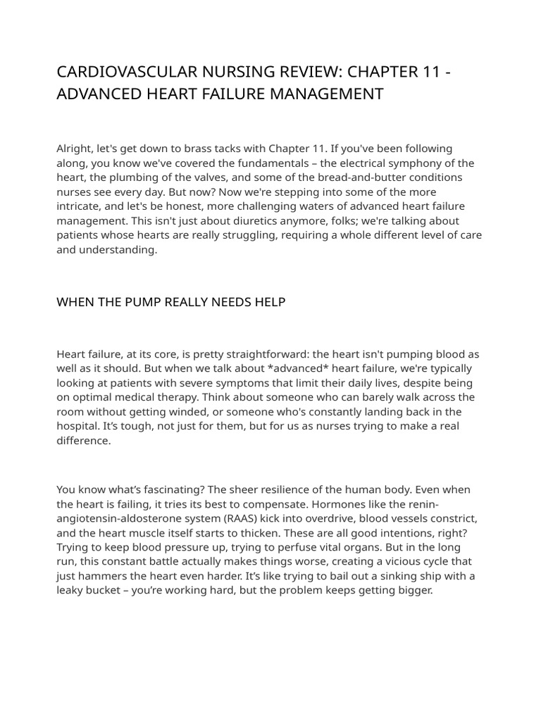 Heart Failure Management Essentials | PDF | Heart | Diseases And Disorders