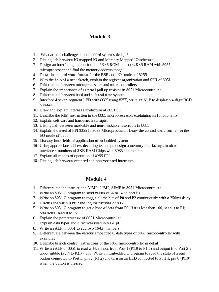 Embedded Systems Design and 8051 Microcontroller Guide | PDF ...