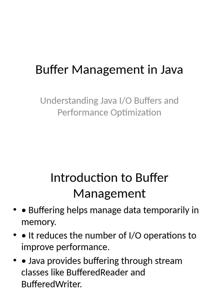 Buffer Management in Java | PDF