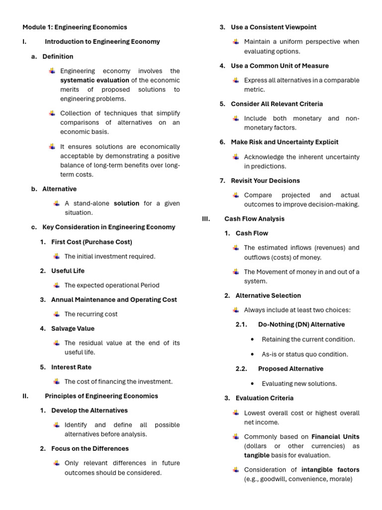 Module 1 - Engineering Economics | PDF | Net Present Value | Economies