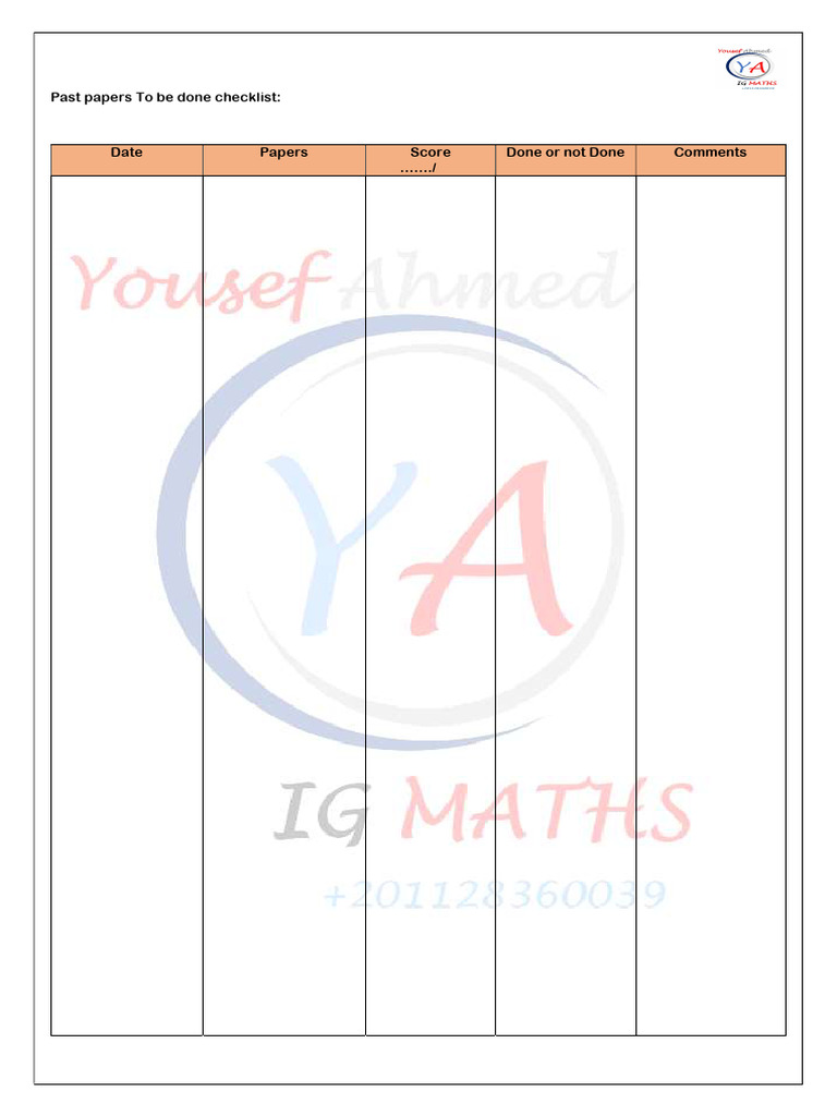 Mistakes Record Sheet (Wrong Questions) | PDF