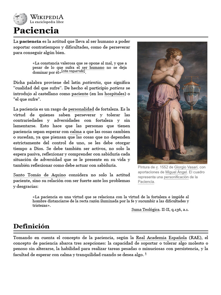 Virtud de la Paciencia en la Historia | PDF | Paciencia