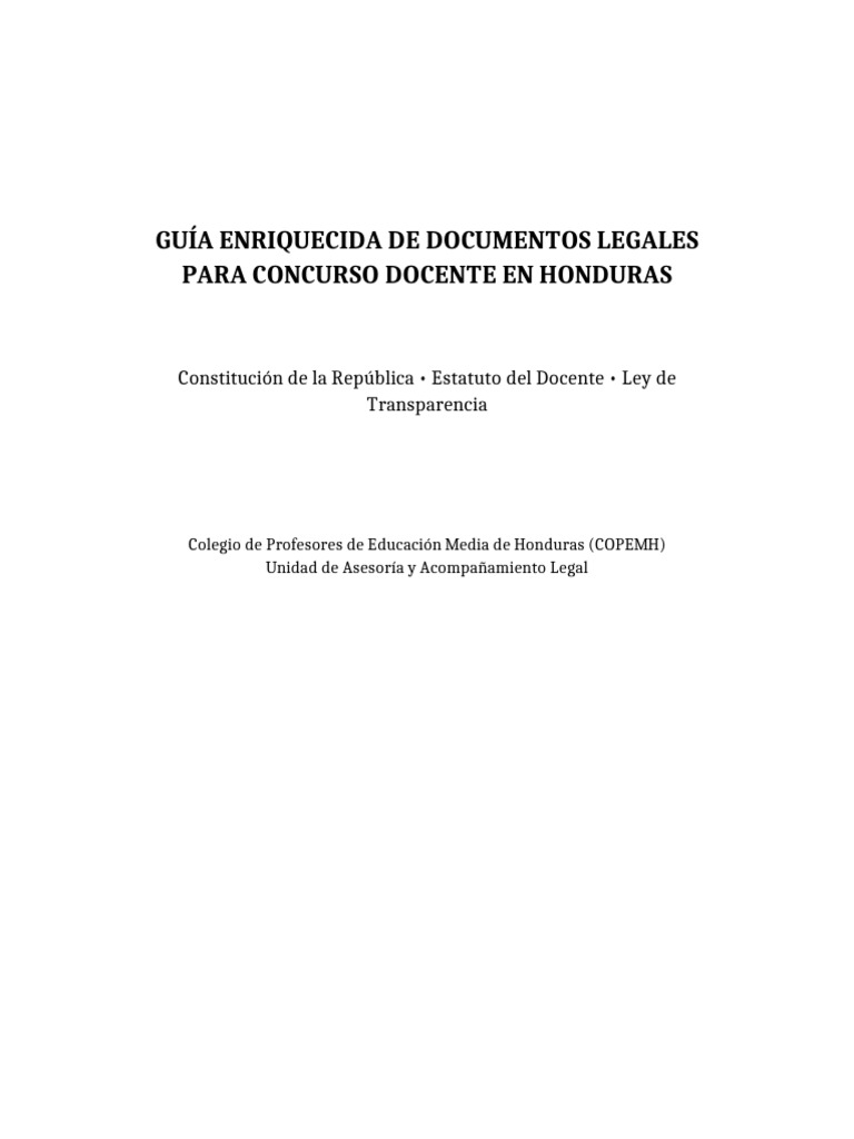 Guía Legal para Docentes en Honduras | PDF | Maestros | Justicia