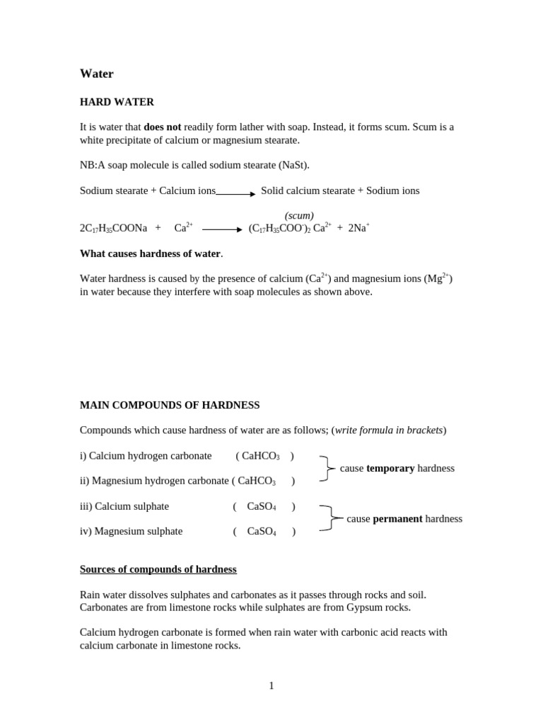 Understanding Hard and Polluted Water | PDF | Sodium Carbonate | Water