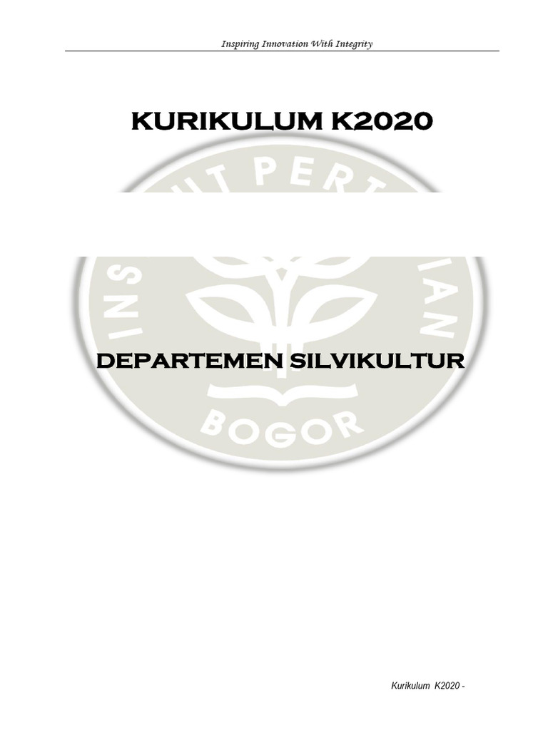 Kurikulum Program Doktor Silvikultur Tropika | PDF