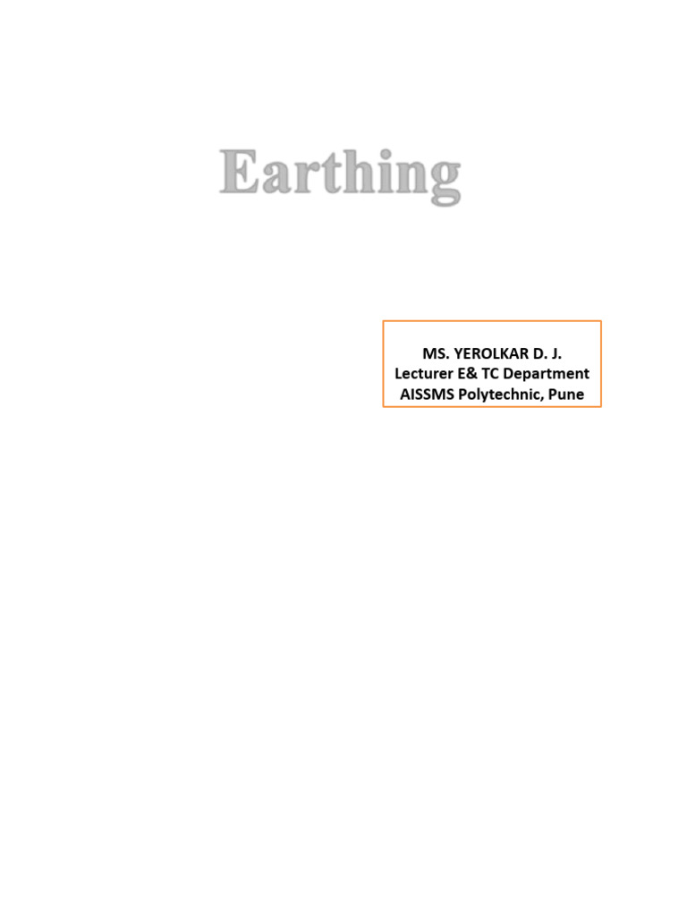 Understanding Earthing Systems and Safety | PDF | Power Engineering ...