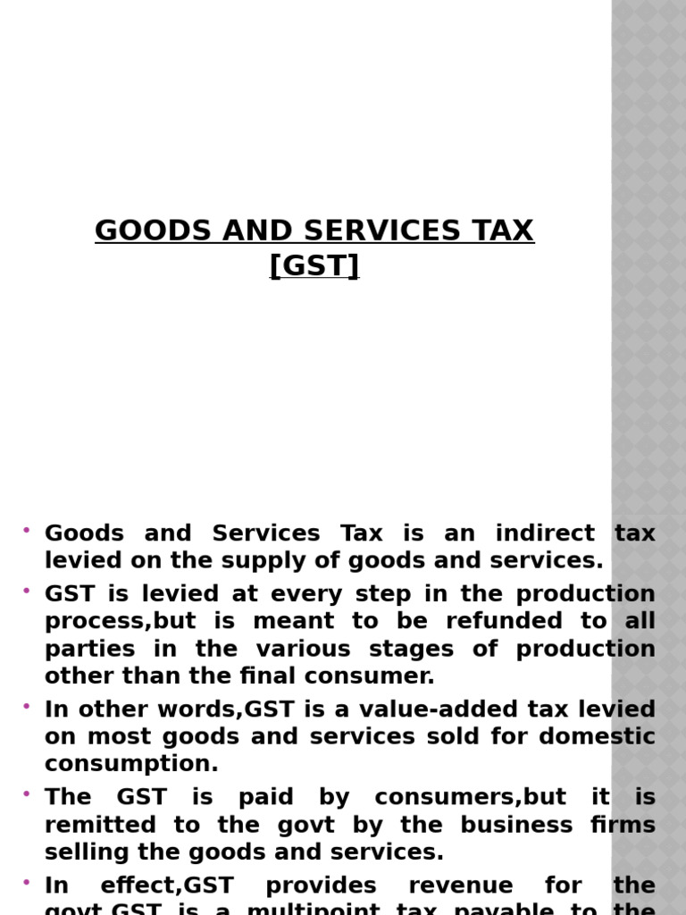 Understanding Goods and Services Tax (GST) | PDF | Value Added Tax | Taxes
