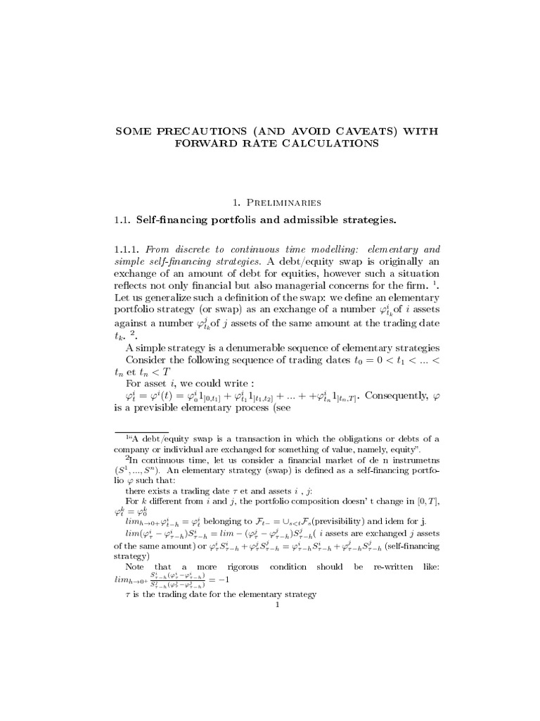 Precautions in Forward Rate Calculations | PDF | Probability Theory ...