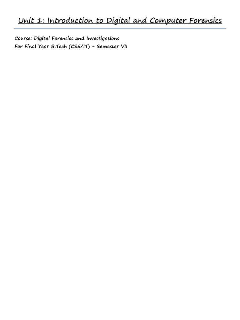 Digital Forensics Course Overview | PDF | Computer Forensics | Digital ...