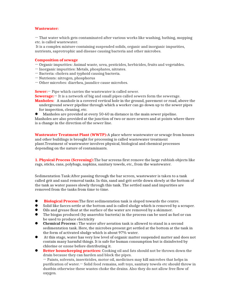 Understanding Wastewater and Treatment | PDF | Sewage Treatment ...