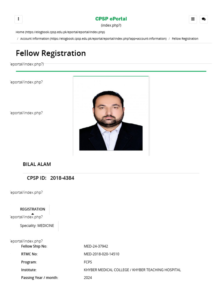 CPSP E-Portal Fellow Registration Guide | PDF