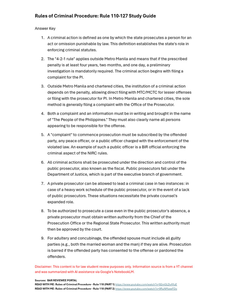 Criminal Procedure Rules 110-127 Guide | PDF | Prosecutor | Criminal ...