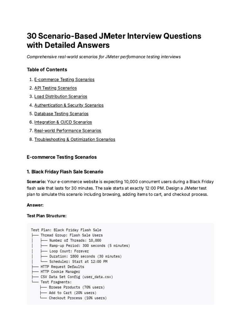 JMeter Performance Testing Scenarios | PDF | Database Transaction ...