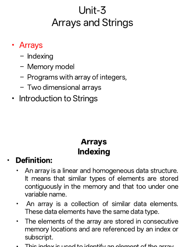 Understanding Arrays and Strings in C | PDF | Integer (Computer Science ...