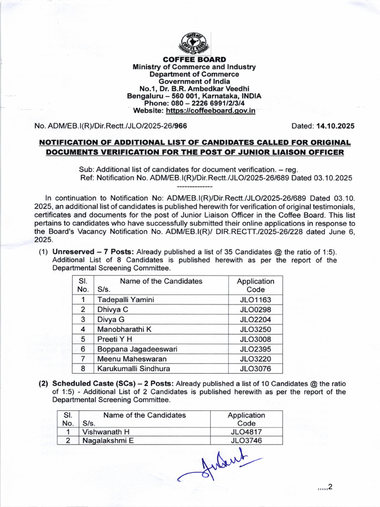 Additional Candidates for JLO Document Verification | PDF | Politics Of ...