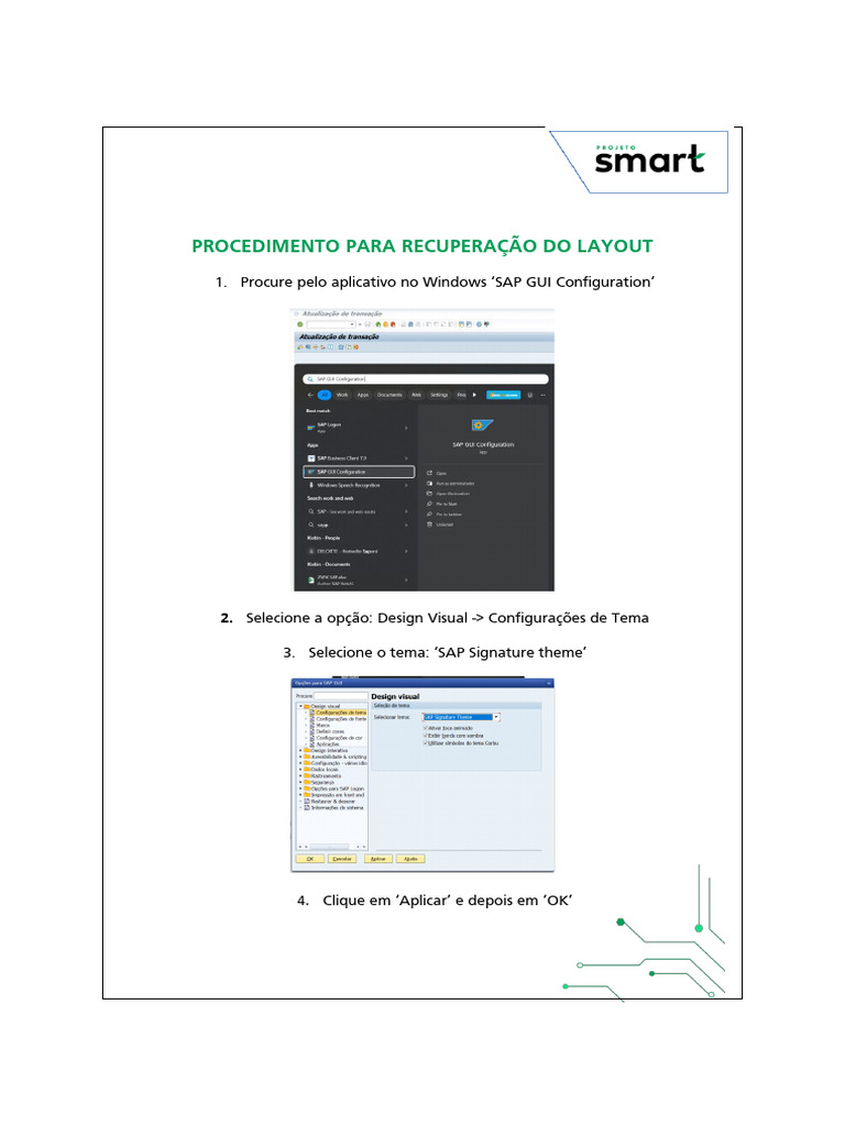 Recuperação de Layout no SAP GUI | PDF