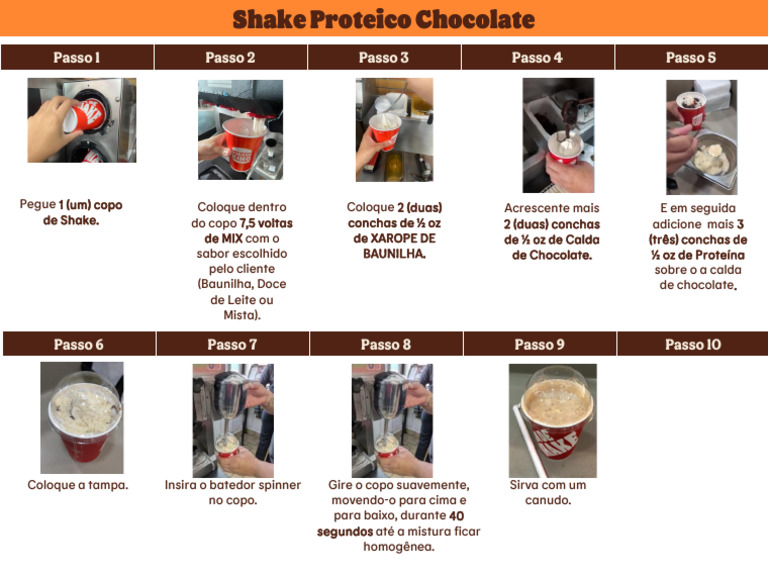 Receita de Shake Proteico de Chocolate | PDF