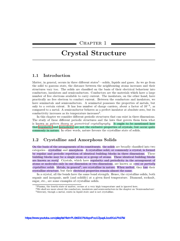 Chapter 01, 02 - Arun Kumar | PDF | Crystal Structure | Solid