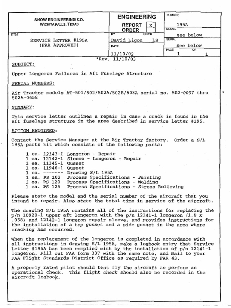 Service Letter 0195A | PDF