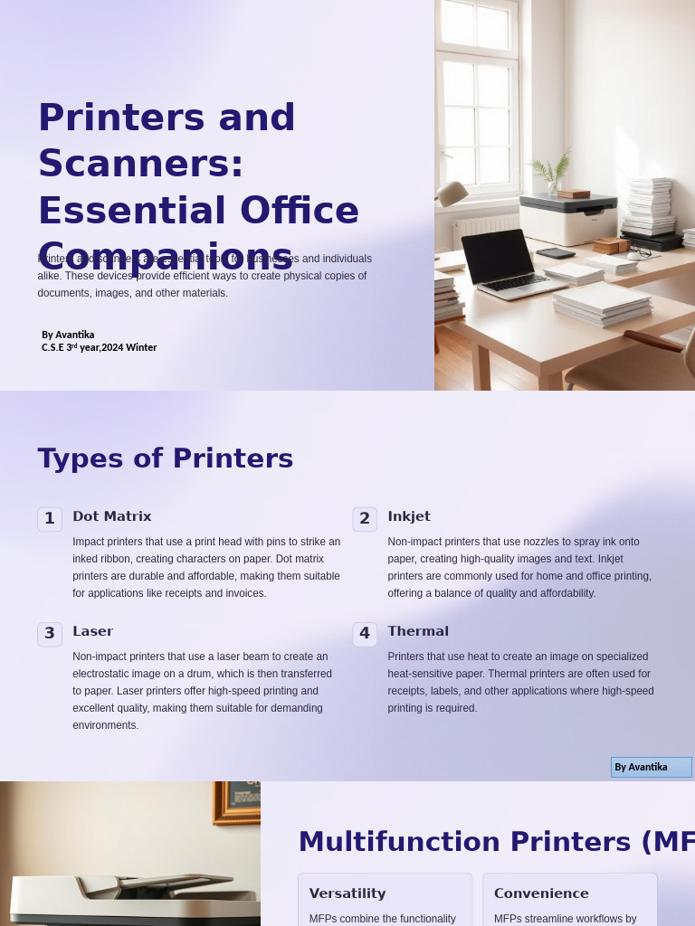 Printers and Scanners Essential Office Companions | PDF | Image Scanner ...