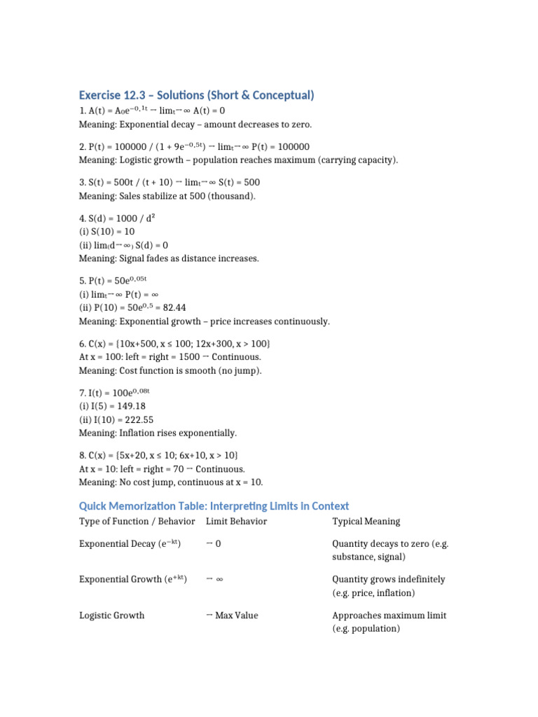 Exercise 12 3 Solutions | PDF