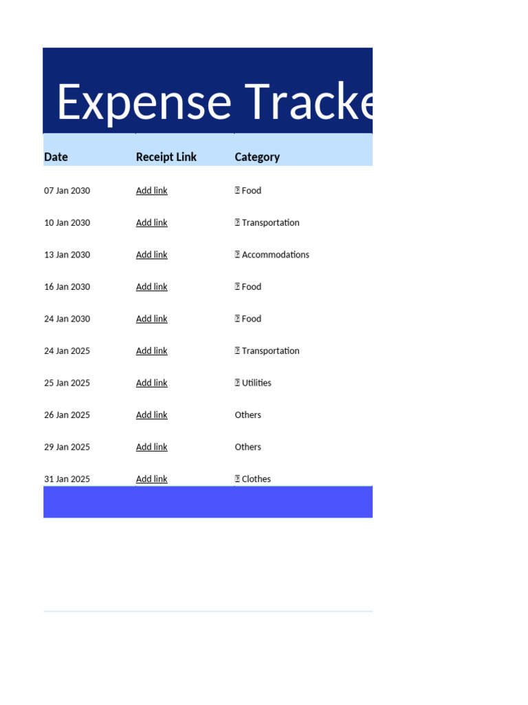 Comprehensive Expense Tracker Template | PDF