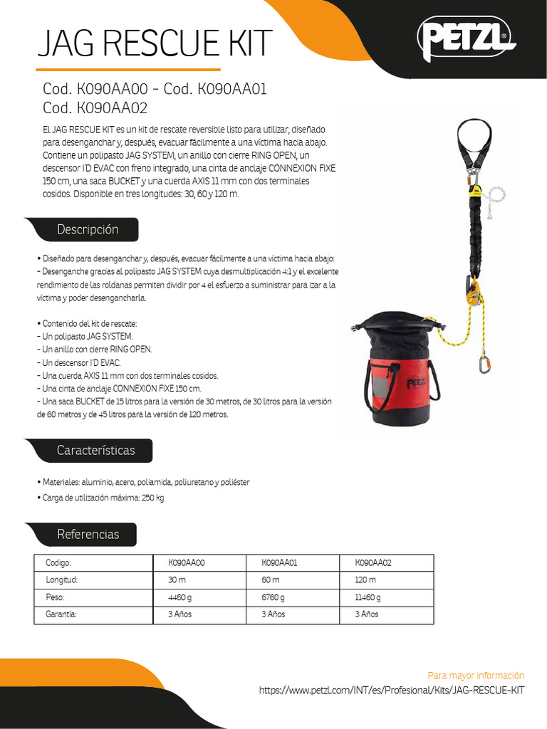 Kit Jag Rescue Kit 60 M Petzl K090aa01 | PDF