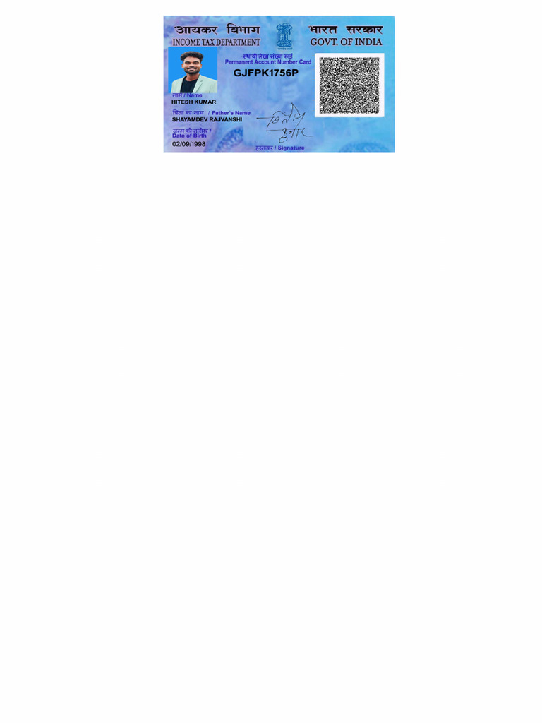 Hitesh Kumar Pan Card | PDF