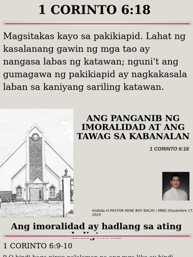 Ang-Panganib-Ng-Imoralidad-At-Ang-Tawag-Sa-Kabanalan v2 | PDF