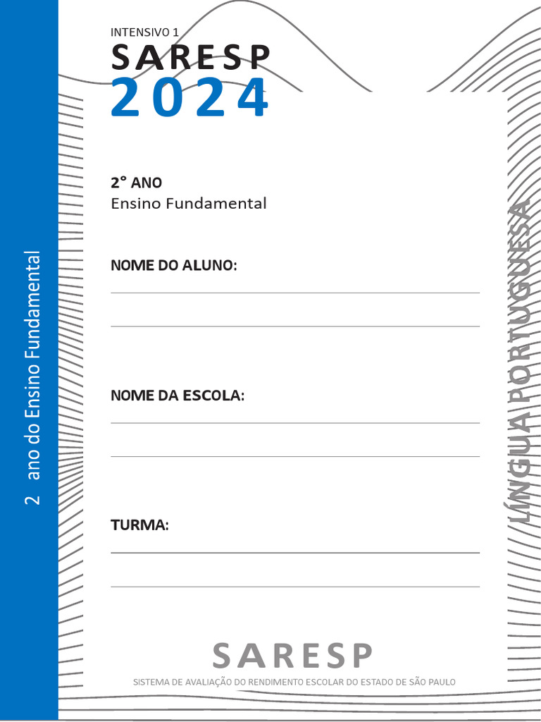Prova Intensivo SARESP 2º Ano 2024 | PDF