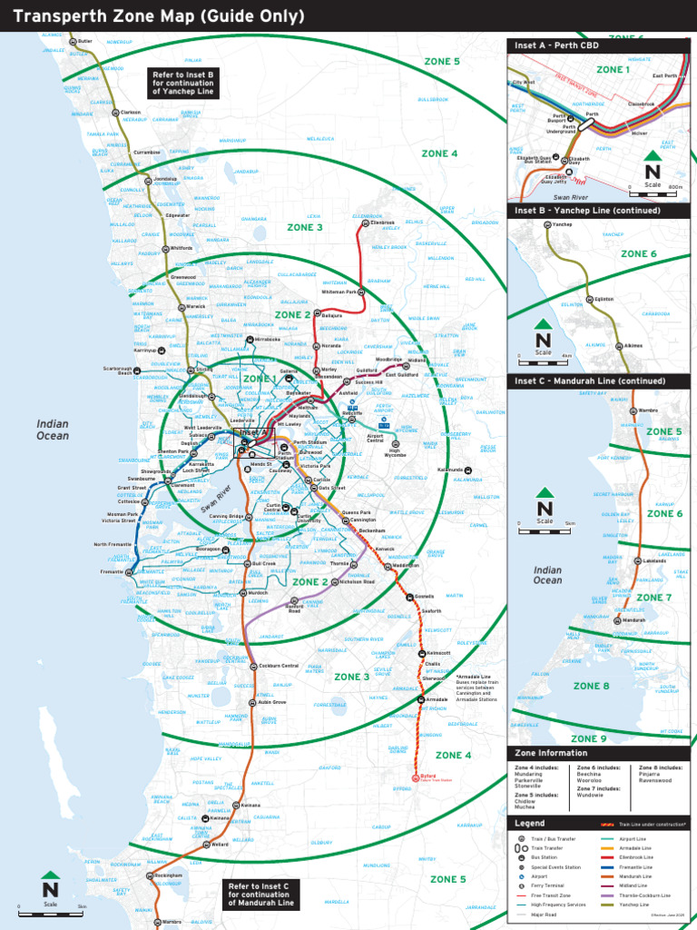 Transperth Zone Map Overview | PDF | Public Transport | Transport