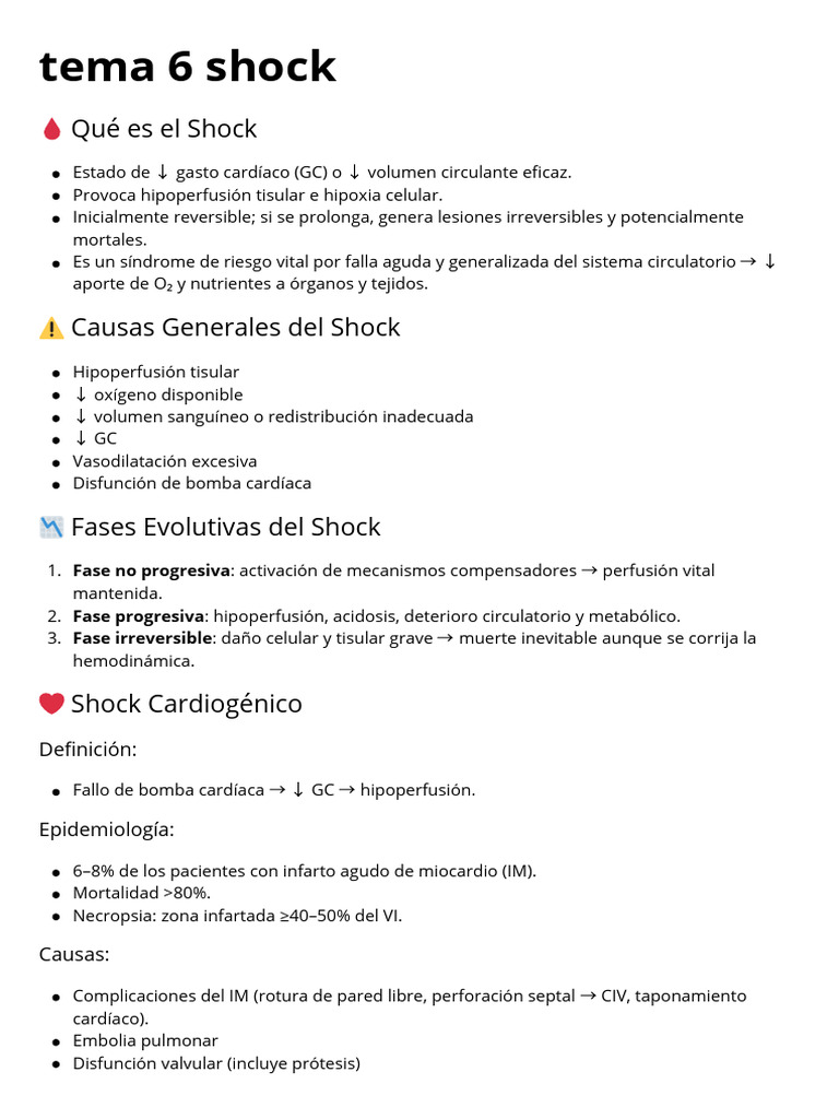 Tema 6 Shock - 20250928 - 115743 - 0000 | PDF | Choque (circulatorio ...