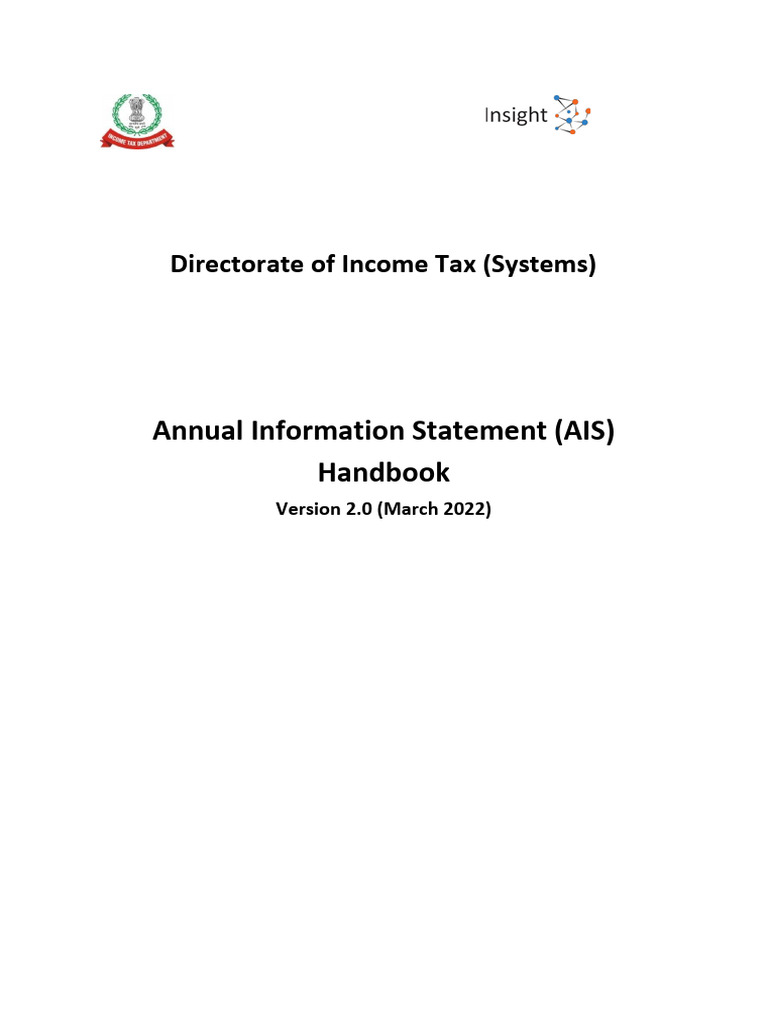 AIS Handbook Version 2.0 Overview | PDF | Tax Deduction | Debits And ...