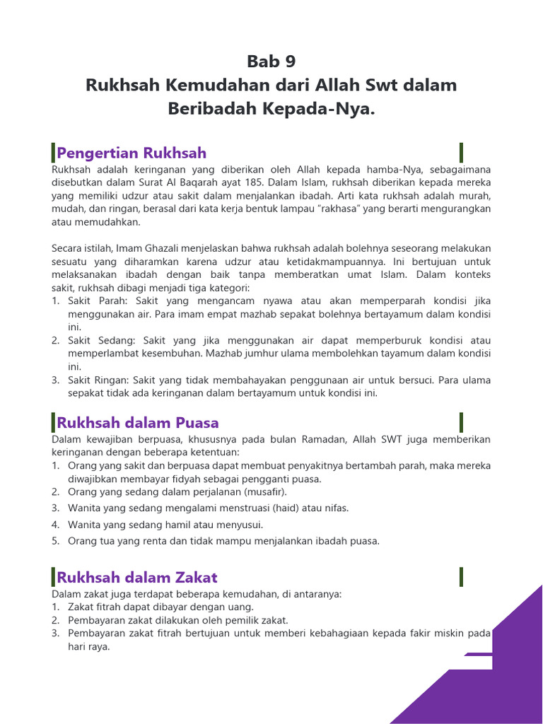 Rukhsah: Keringanan Ibadah dalam Islam | PDF