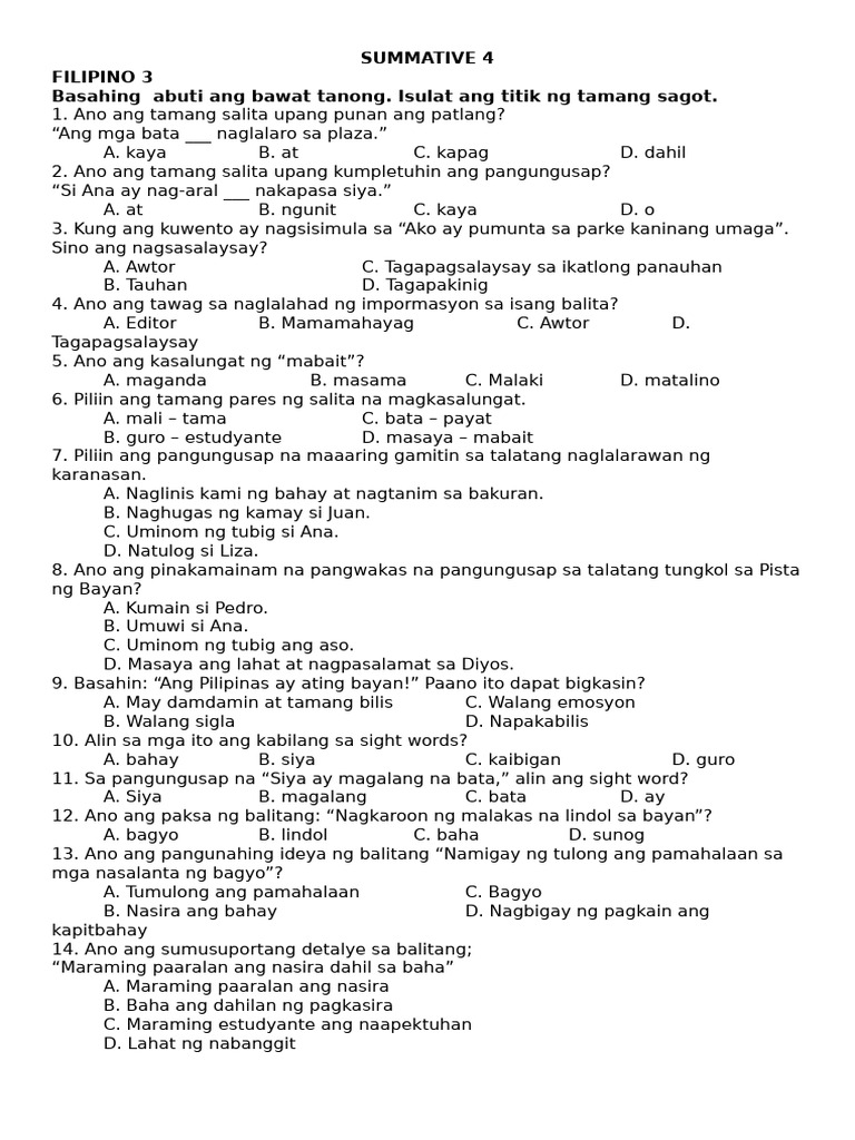 Summative 4 Fil | PDF