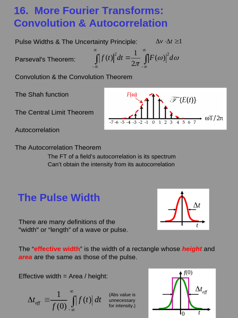 Fourier Transforms: Convolution & Autocorrelation | PDF ...