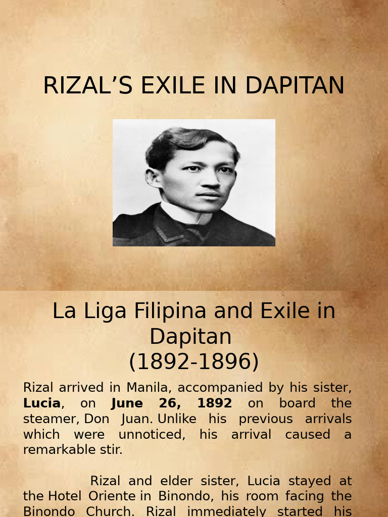 Rizal's Exile and Life in Dapitan | PDF | Spanish East Indies | Philippines