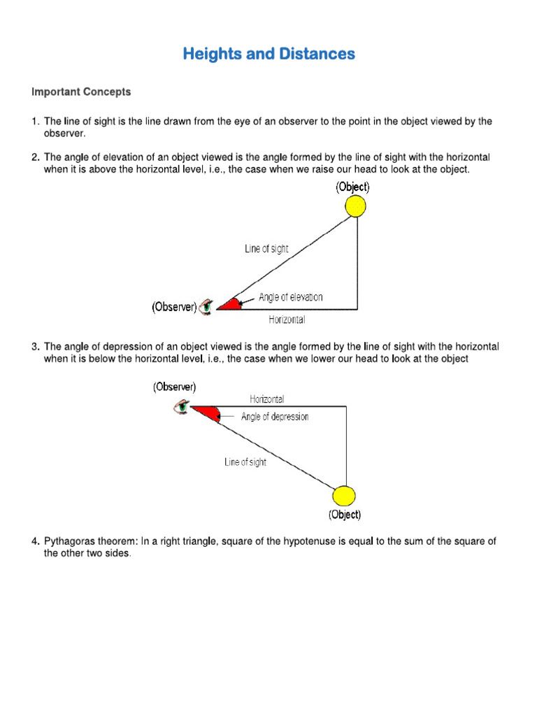 Heights and Distance | PDF